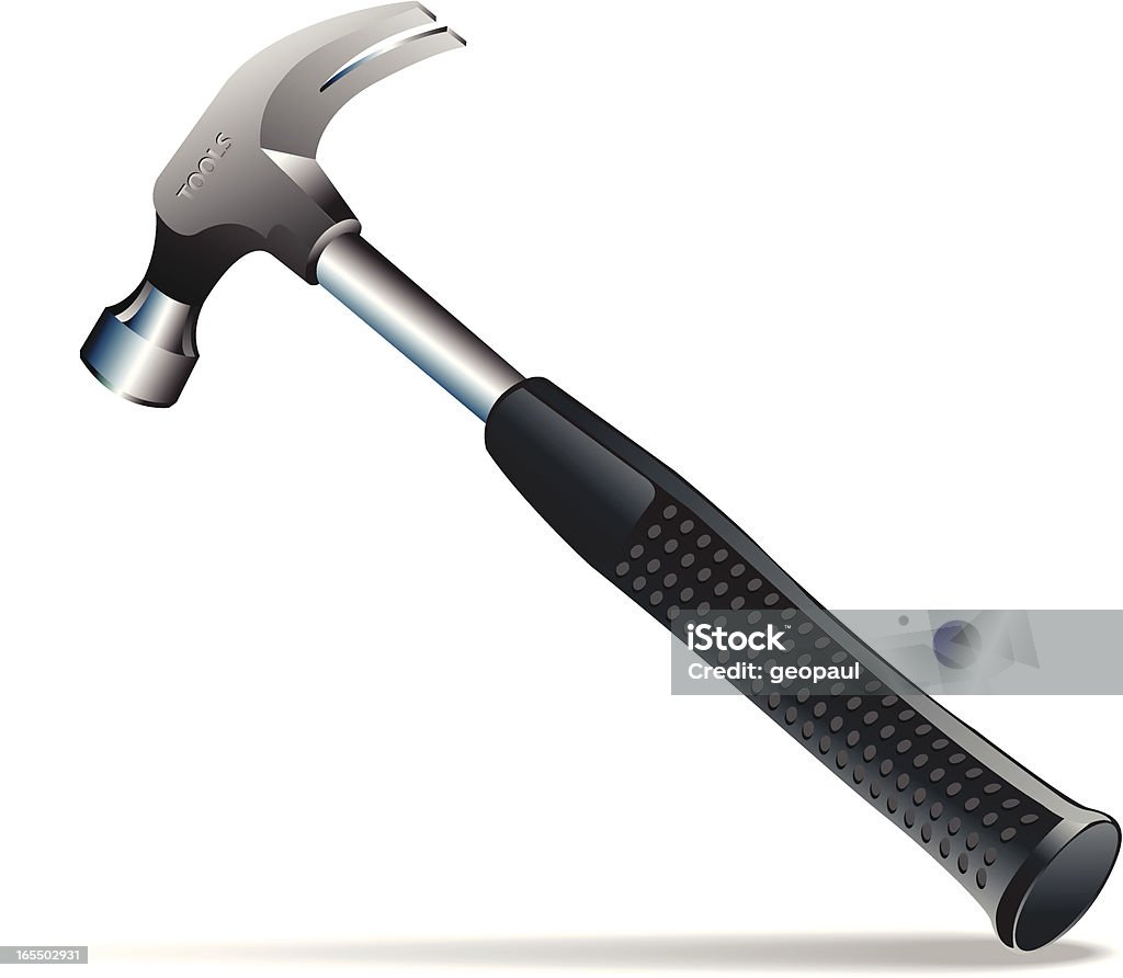 A hammer poised on a white background Vector hammer icon. Claw Hammer stock vector