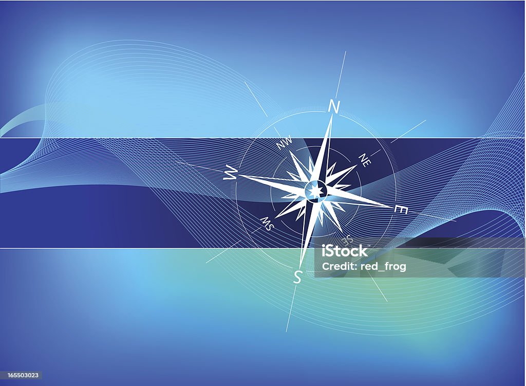 Kompas na niebieski - Grafika wektorowa royalty-free (Kompas)