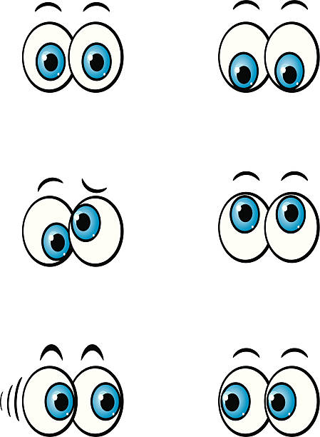 illustrazioni stock, clip art, cartoni animati e icone di tendenza di fumetto di occhi - human eye cartoon looking blue eyes