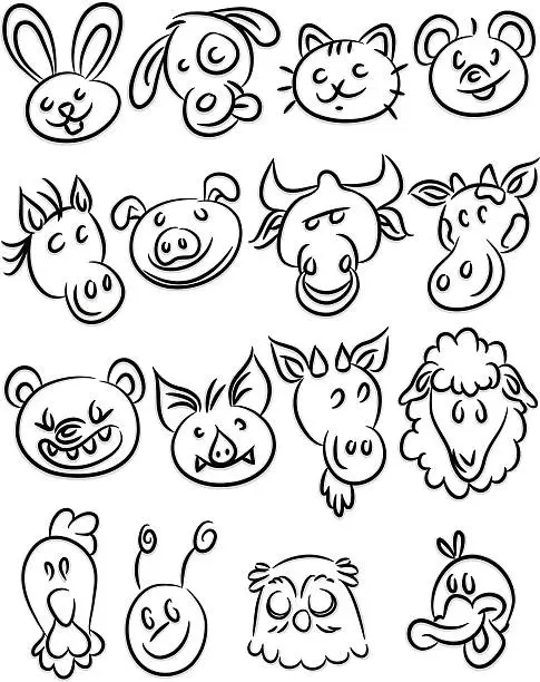 Vector illustration of Animal icons
