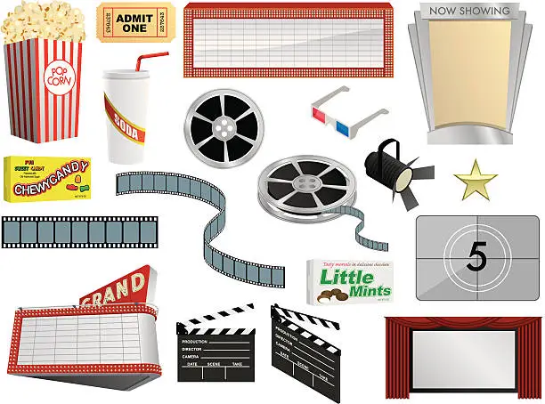 Vector illustration of Vector Movie Components