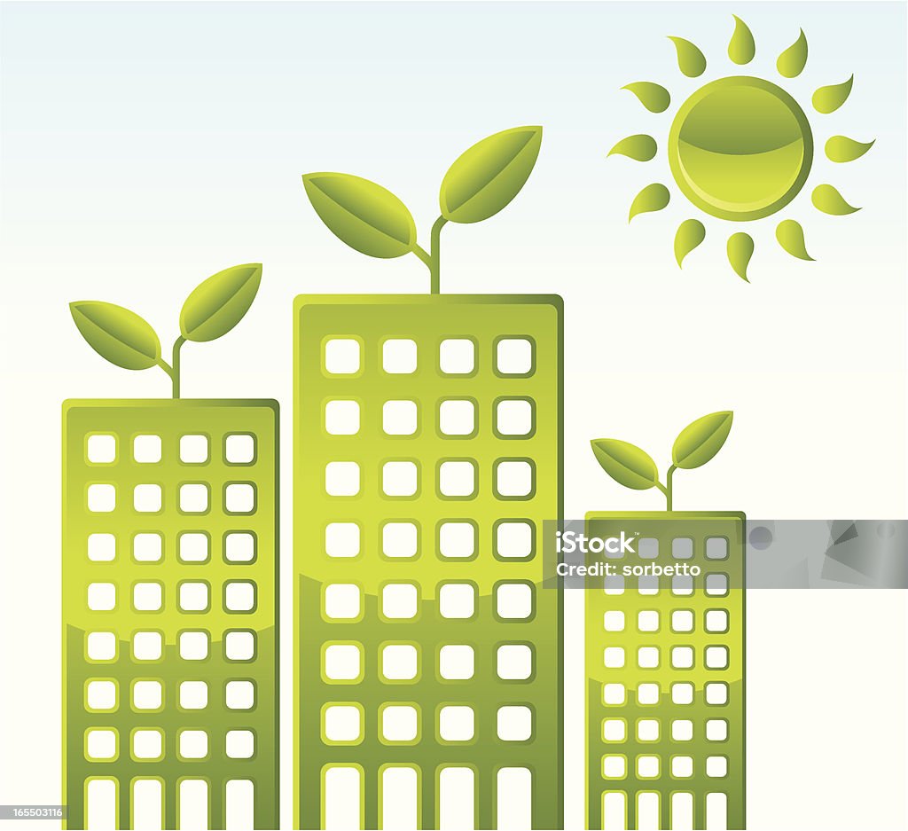Green budynków - Grafika wektorowa royalty-free (Szklarnia - Konstrukcja wzniesiona przez człowieka)