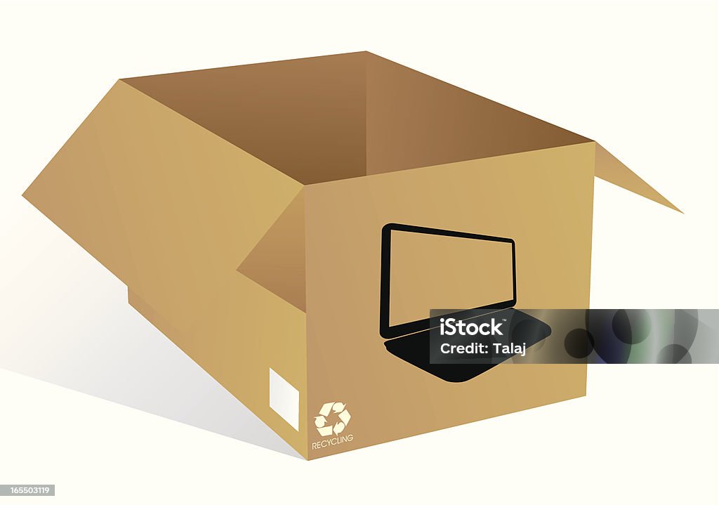 Computer Carton Box Notebook Box Stock Illustration - Download Image Now - Carton, Computer ...