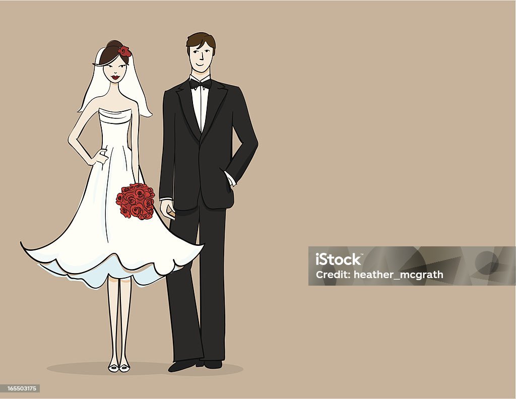 Brunette de novios - arte vectorial de Boda libre de derechos