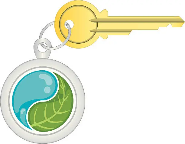 Vector illustration of Key Chain -Eco