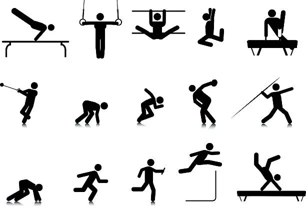 Vector illustration of Sports Stick Figures