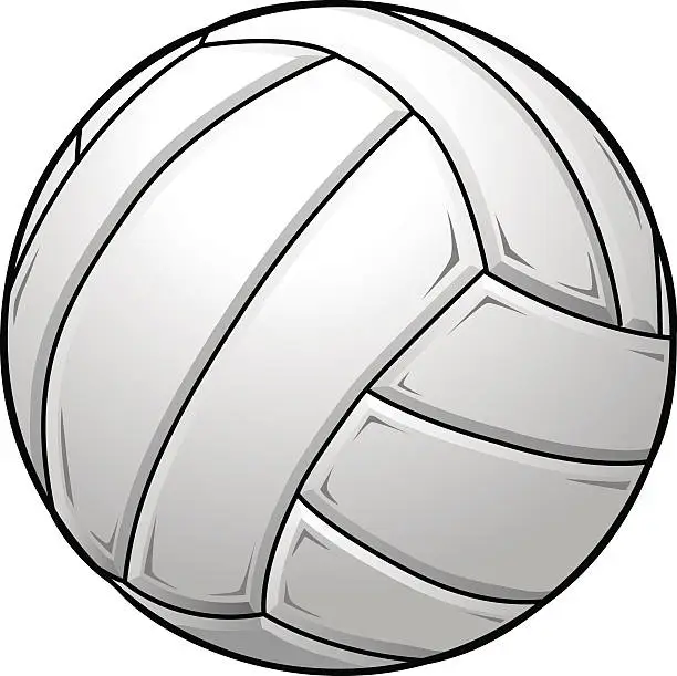Vector illustration of A graphic of a white volleyball