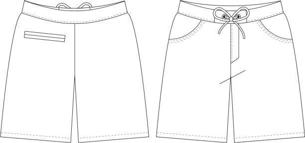 シンプルなビーチのショートパンツ - swimming shorts shorts swimming trunks clothing点のイラスト素材／クリップアート素材／マンガ素材／アイコン素材