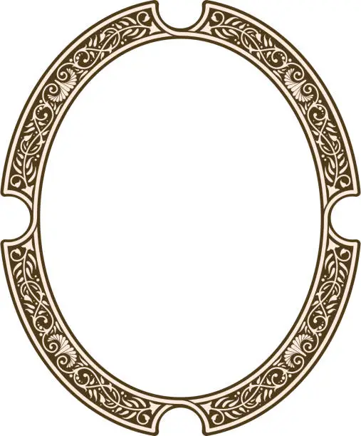 Vector illustration of Gothic Oval Frame