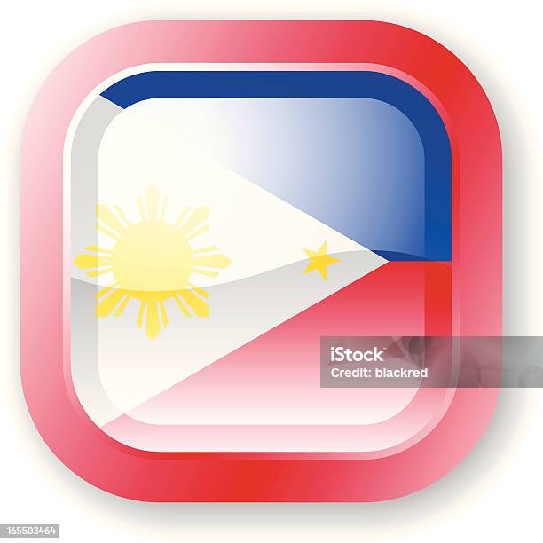 Flaga Filipin Ikona - Stockowe grafiki wektorowe i więcej obrazów Bez ludzi - Bez ludzi, Białe tło, Biały