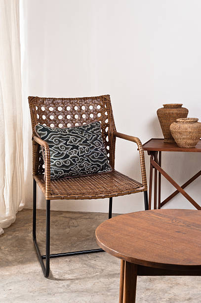 istock Brown rattan Chair in interior setting 165503567