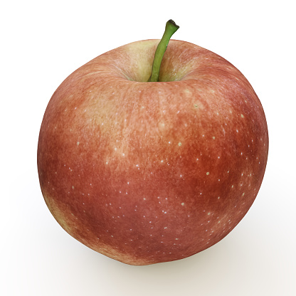 apple on white background organic red fruit vegetarian snack 3D render illustration