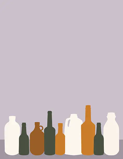 Vector illustration of Bottles for Recycling