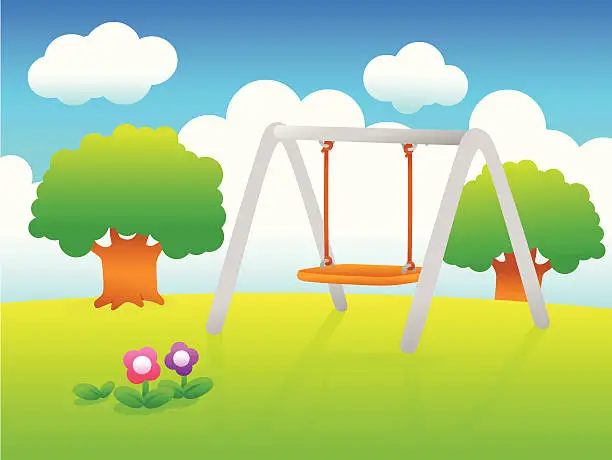 Vector illustration of Swing in playground