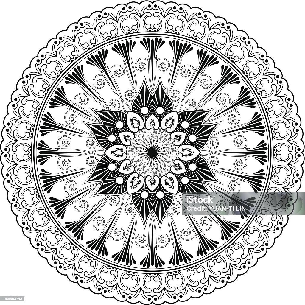 Mandala forme feuillage - clipart vectoriel de Mandala libre de droits