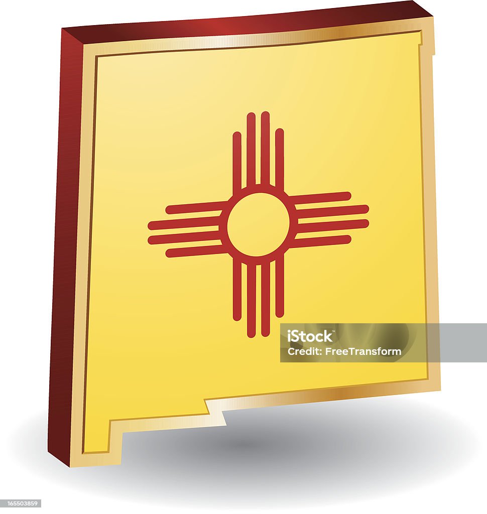 Bandera de Nuevo México 3D - arte vectorial de Bandera libre de derechos