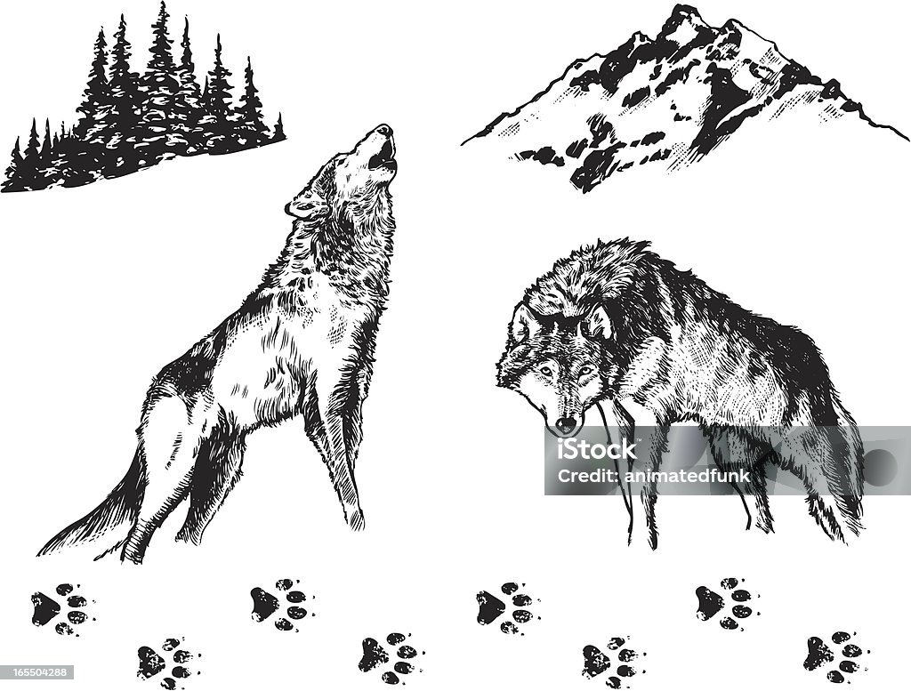 Wolf-Grafische Elemente - Lizenzfrei Wolf Vektorgrafik