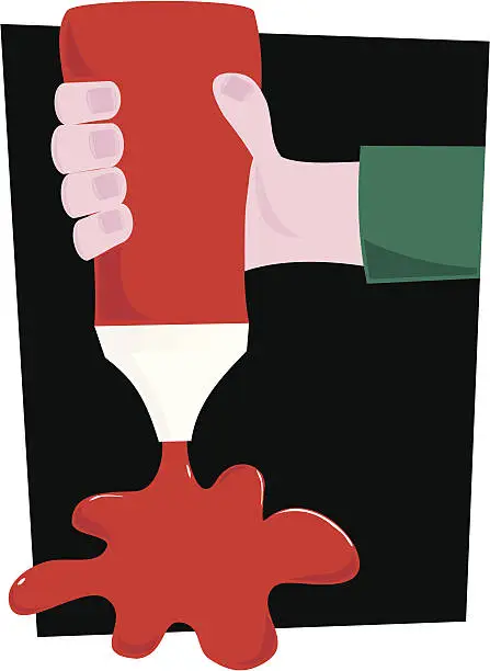 Vector illustration of Squeezing the Sauce
