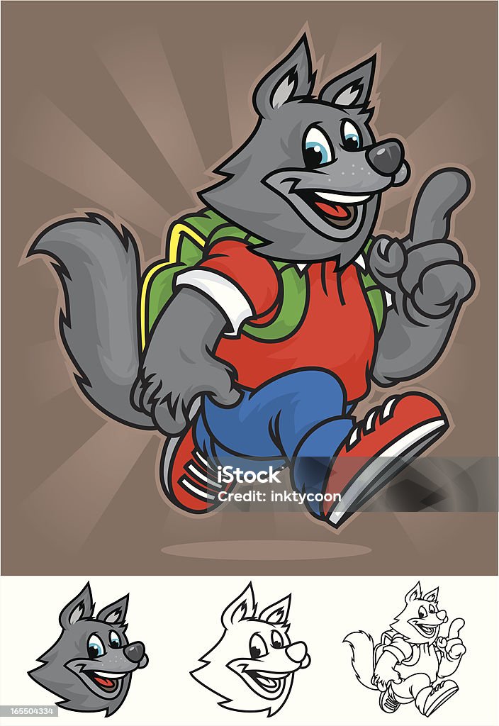 Escuela une lobo o Husky - arte vectorial de Aerobismo libre de derechos