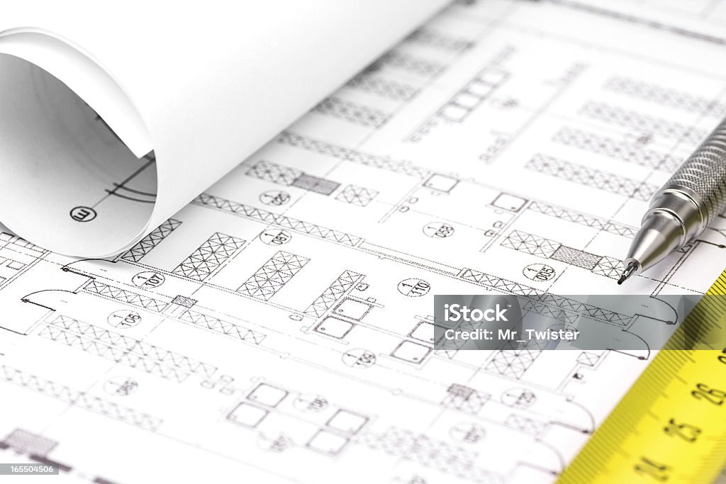 Plano de construção - Foto de stock de Ampliação royalty-free