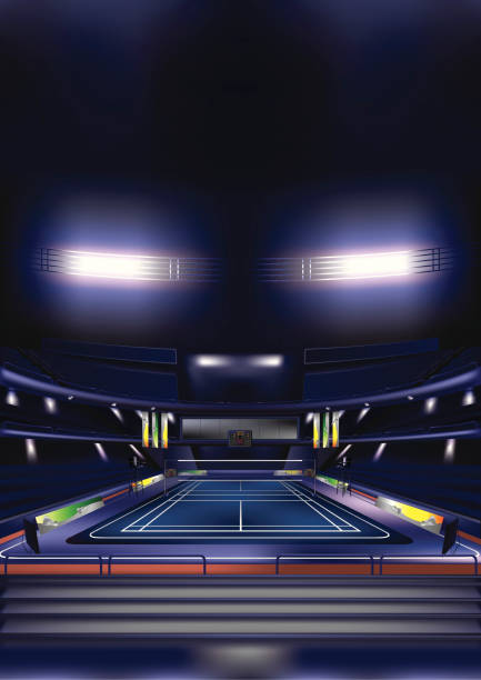 ilustrações, clipart, desenhos animados e ícones de quadra de badminton - badminton court