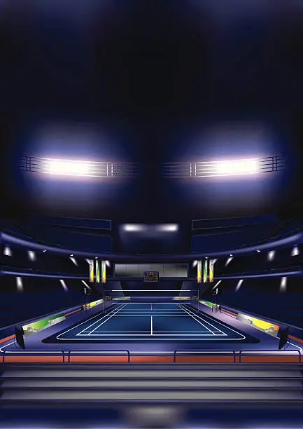 Vector illustration of Badminton Court