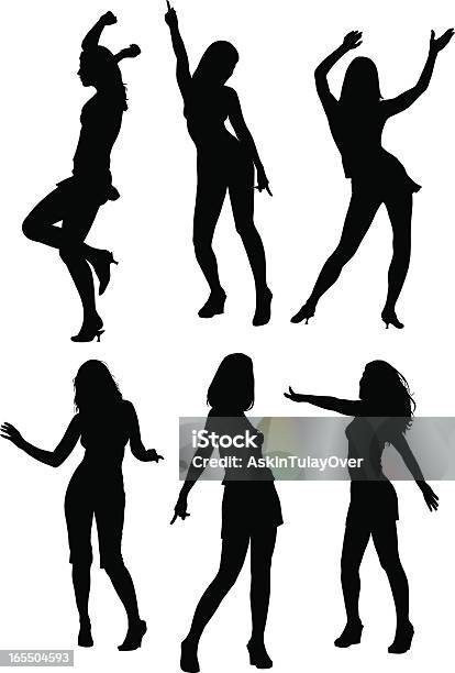 Dancing Girls Stock Illustration - Download Image Now - In Silhouette, Dancing, Showgirl