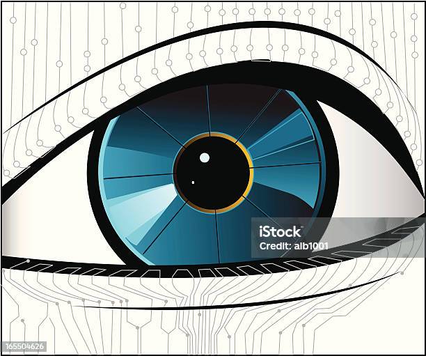 Cyber Occhio - Immagini vettoriali stock e altre immagini di Robot - Robot, Arancione, Attrezzatura informatica