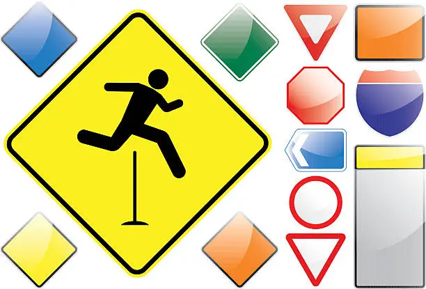 Vector illustration of US Road Signs – Hurdles