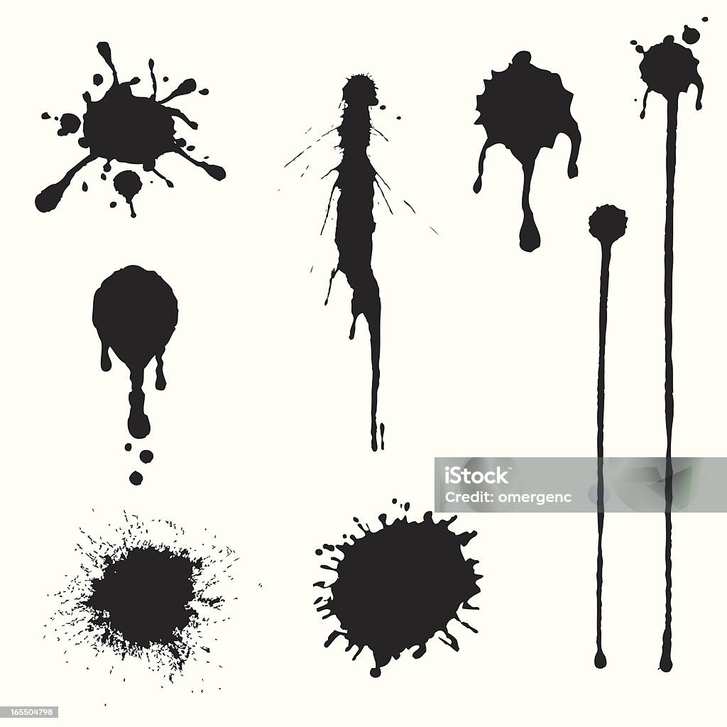 splash ensemble - clipart vectoriel de Encre libre de droits