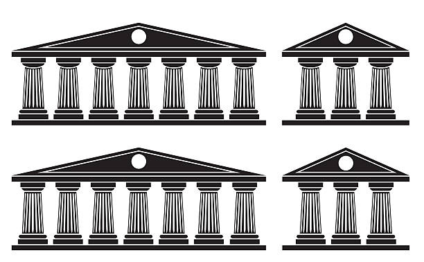 ilustraciones, imágenes clip art, dibujos animados e iconos de stock de dórico columnas - temple classical greek greek culture architecture