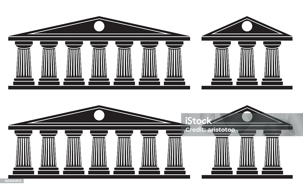 Doric Columns Basic doric columns. Rounded and straight column heads. Contains five layers for easy editing. Architectural Column stock vector