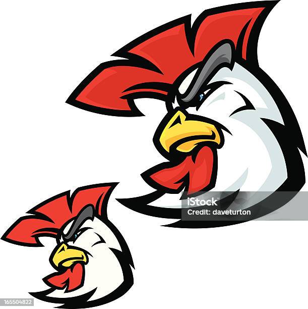 Rooster Head Profile Stock Illustration - Download Image Now - Black And White, Feather, Vector
