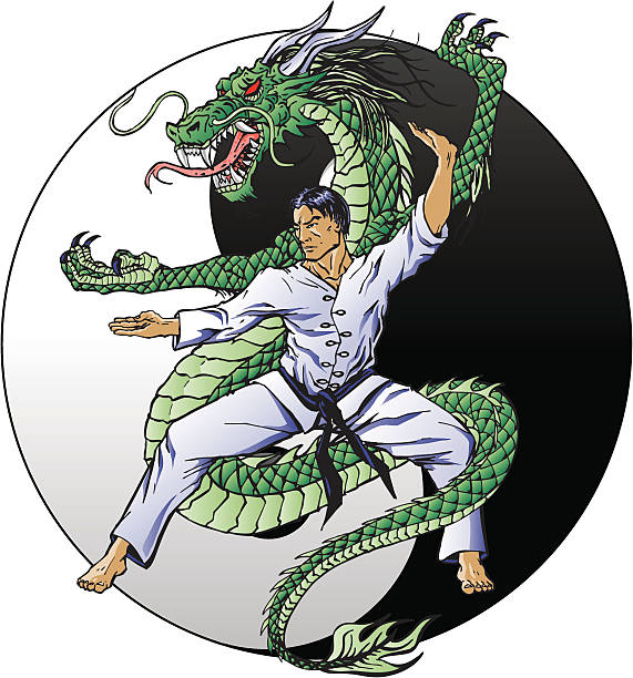 Smok Kung-Fu – artystyczna grafika wektorowa