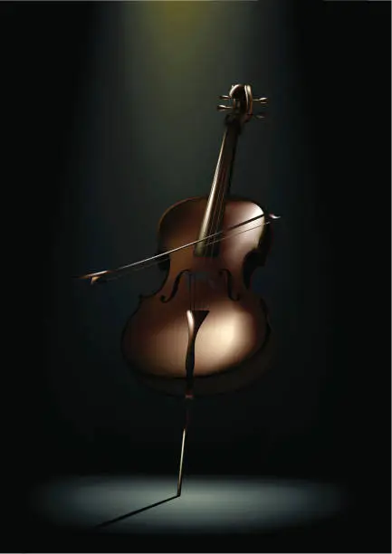 Vector illustration of Cello Single