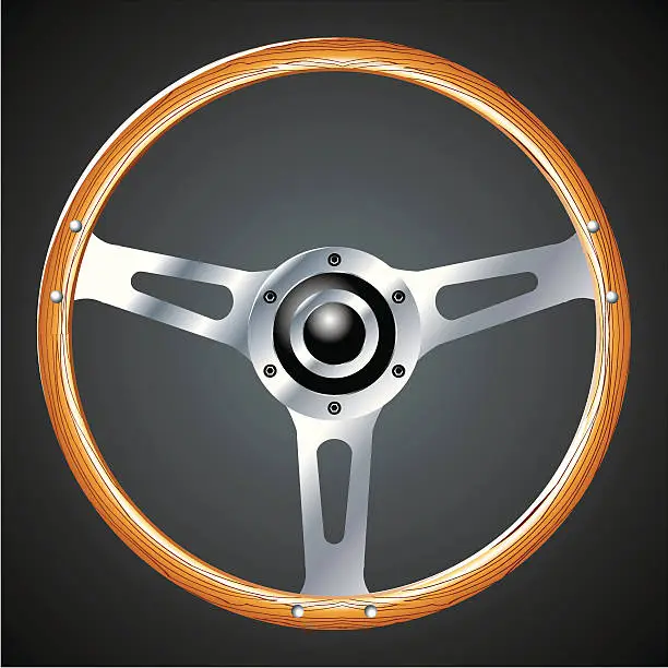 Vector illustration of Vintage steering wheel