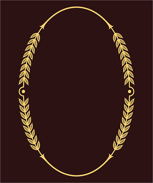 stockillustraties, clipart, cartoons en iconen met oval flourish frame - ellips