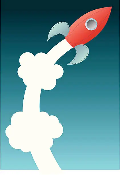 Vector illustration of Retro rocket