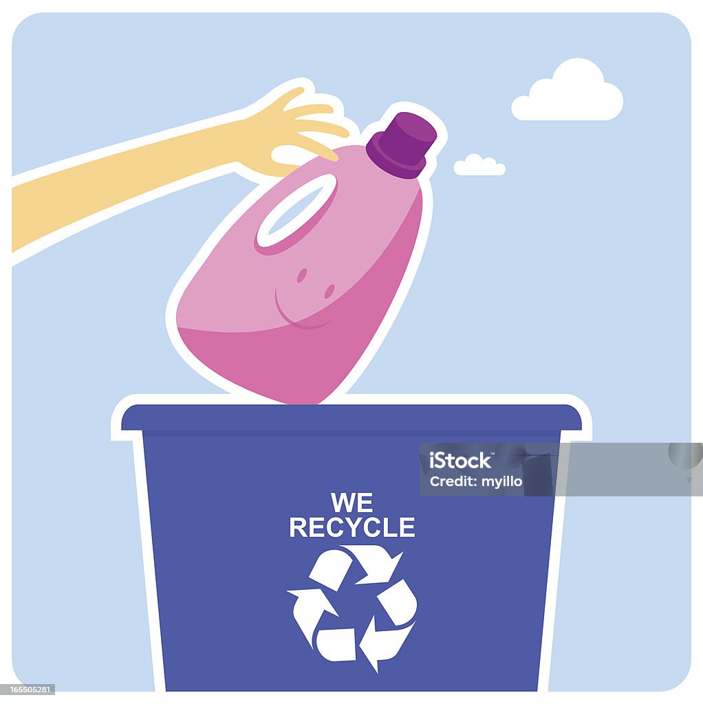 Heureux de recyclage - clipart vectoriel de Bleu libre de droits