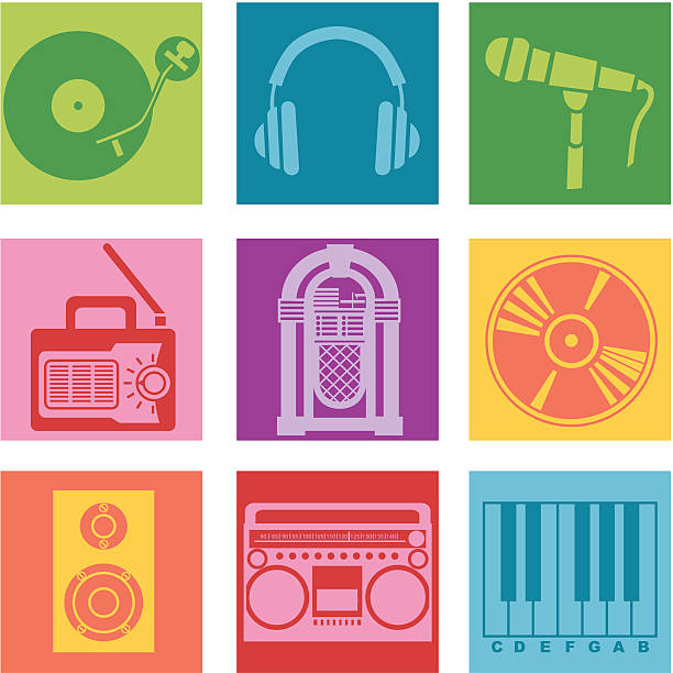 musik-symbole - jukebox icon stock-grafiken, -clipart, -cartoons und -symbole
