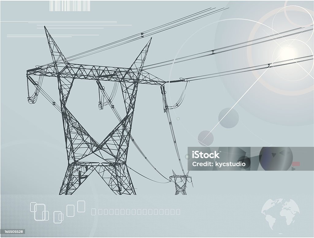 Power lines Hintergrund - Lizenzfrei Bauwerk Vektorgrafik