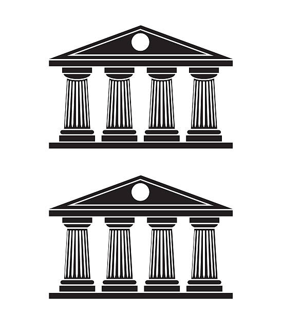 dorische säulen - colonnade stock-grafiken, -clipart, -cartoons und -symbole