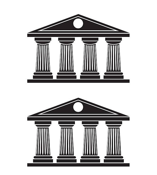 дорический колоннами - colonnade stock illustrations