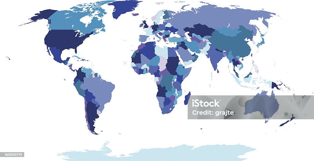 Political World Map  Africa stock vector