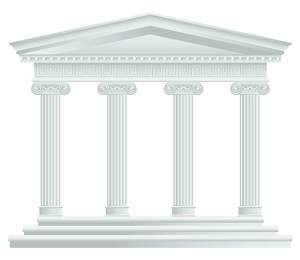 большой греческий/римский храм - temple classical greek greek culture architecture stock illustrations