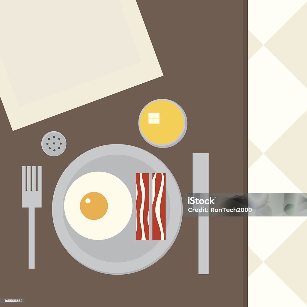 Breakfast bacon, eggs, oj / layered for easy edits / a simple breakfast Newspaper stock vector