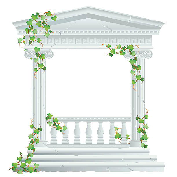 Greek/Roman Ruin with Ivy Greek/Roman Temple or Balcony with vines and baluster. Zip includes a hi res jpeg. baluster stock illustrations