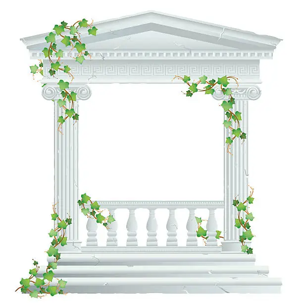 Vector illustration of Greek/Roman Ruin with Ivy