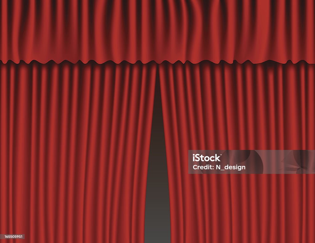 赤いベルベットのカーテン - カーテンのロイヤリティフリーベクトルアート