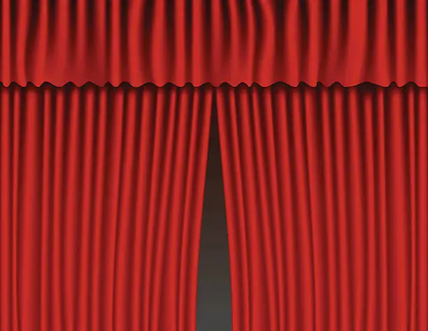 Vector illustration of Red Velvet Curtains